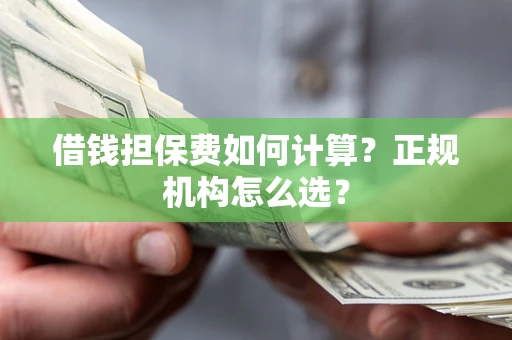 济南借钱担保费如何计算？正规机构怎么选？