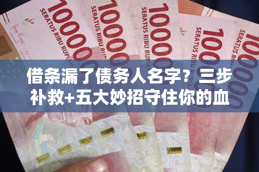 济南借条漏了债务人名字？三步补救+五大妙招守住你的血汗钱